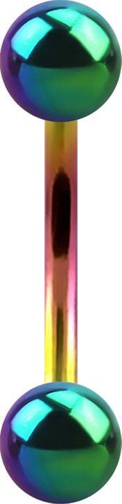 Image du produit Star Piercing Banane colorée avec deux boules (Acier chirurgical 316L)