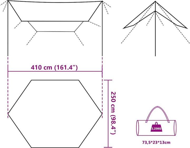 Image du produit VidaXL Tente pour voiture Gris et orange Imperméable (2.25 kg)
