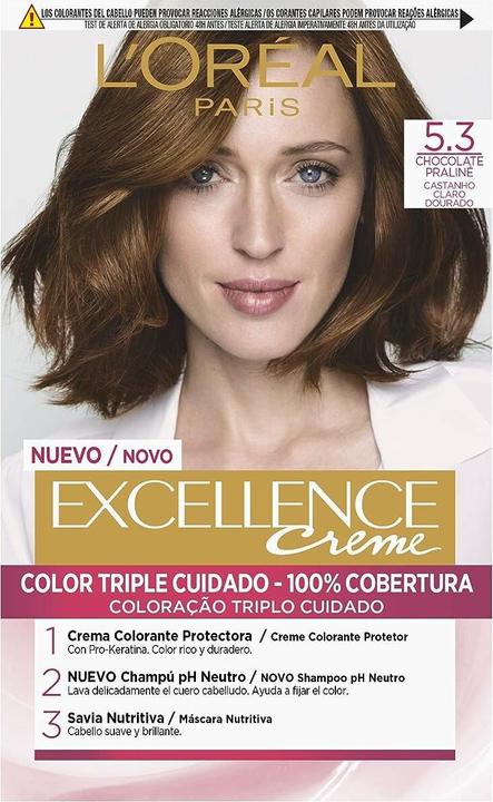 Produktbild L'Oréal Paris EXCELLENCE INTENSE tinte #5,3 castaño claro dorado (#5,3 castaño claro dorado)