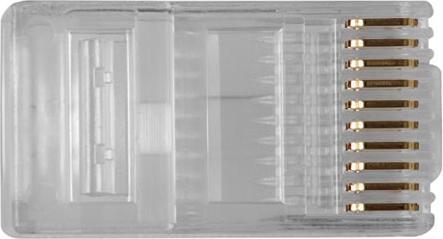 Productafbeelding RJ48 (10P/10C) modulaire connector voor platte kabel. Eenheid: Zak 25 stuks