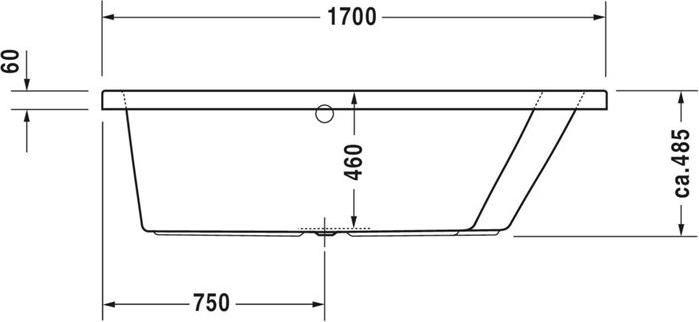 Immagine prodotto Duravit PAIOVA 180 l vasca idromassaggio 1700x1000mm noi 1 RS re Jet system (180 l, 170 cm, 100 cm)