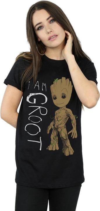 Image du produit Guardians of the Galaxy Femme/Ladies I Am Groot Scribble Boyfriend T-Shirt (XXL)