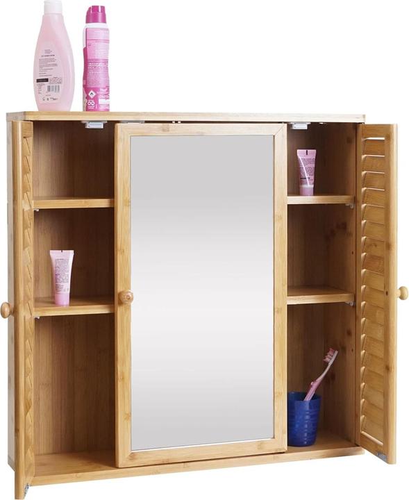 Image du produit Mendler Armoire de toilette HWC-B18, bambou 60x60x15cm (60 x 60 x 60 x 15 cm)