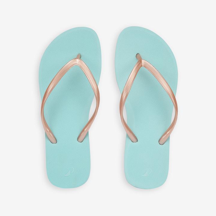 Actual product image Olaian Thong sandals ladies 500 gold blue (37)
