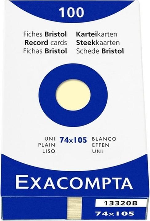 Image du produit Exacompta Fiches (74 x 105 mm, 205 g/m², 100 x)