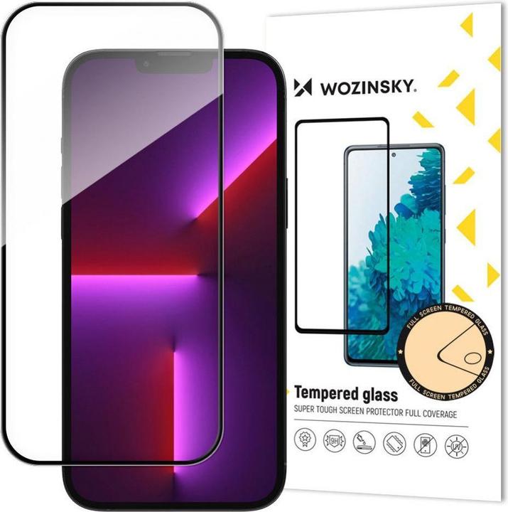 Produktbild Wozinsky Super Durable Full Screen Tempered Glass with Frame Case Friendly Full Glue iPhone 15 - Bla (1 Stück, Apple iPhone 15)