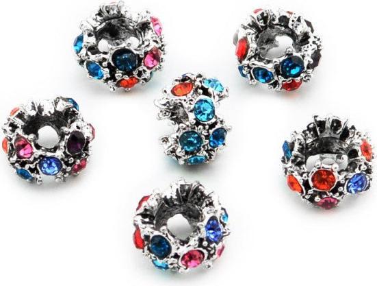 Produktbild Hermex Strass Bead versilbert 925 - Silbrig bunt (Silber 925)