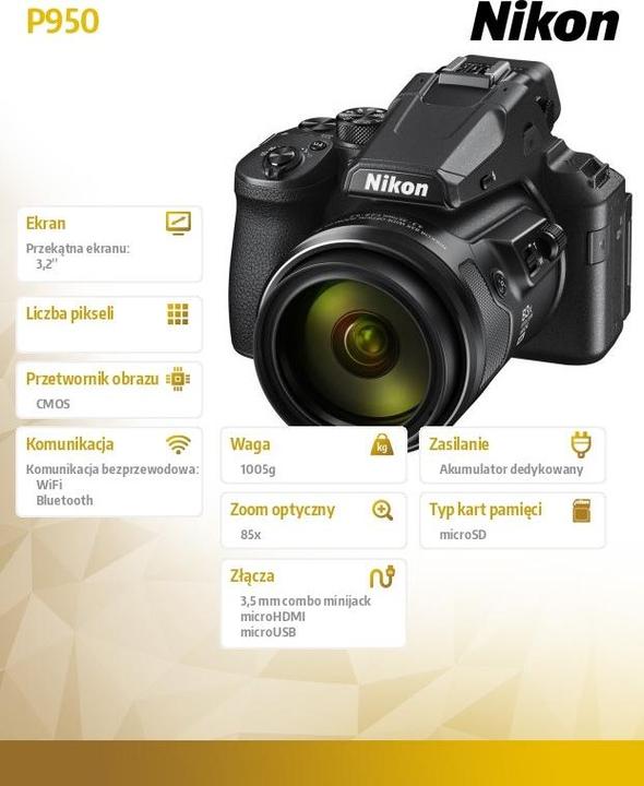 Produktbild Nikon Coolpix P950 (4.3 - 357 mm, 16 Mpx, 1/2,3'')