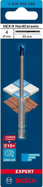 Produktbild Bosch Professional Zubehör EXPERT HEX-9 HardCeramic Bohrer, 4 x 90 mm (4 Millimeter)
