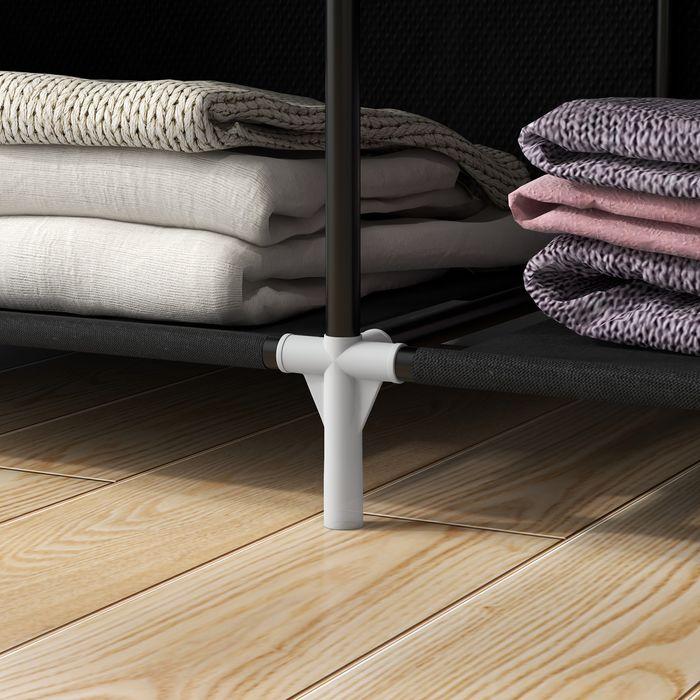 Immagine prodotto Swisshandel24 Armadio Armadio in tessuto con asta appendiabiti, 6 scomparti, Armadio pieghevole in pile, Armadio (103 x 43 x 162,5 cm)