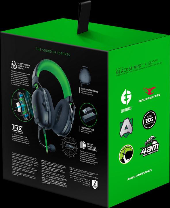 Image du produit Razer Multiplateforme BlackShark V2 Special Edition, supra-auriculaire, microphone, noir (Filaire)