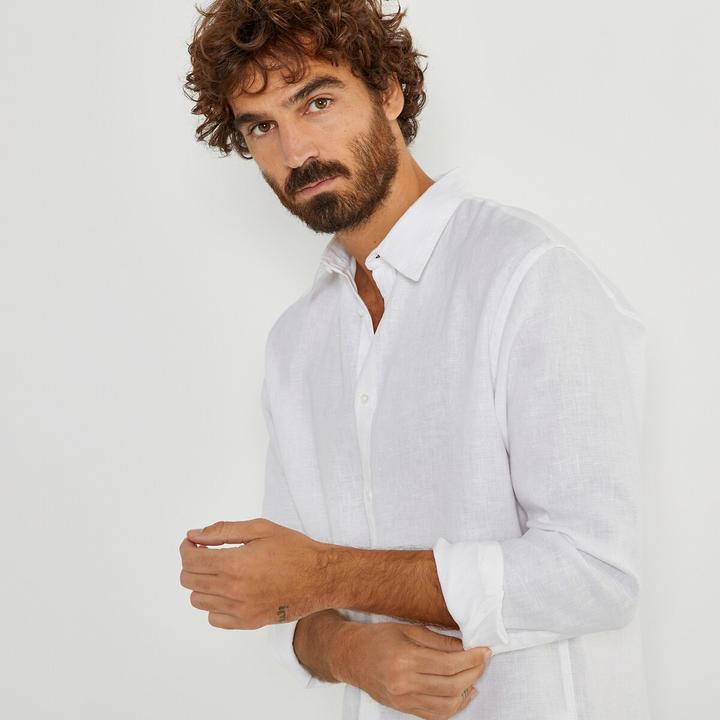 Image du produit La Redoute Collections Chemise droite en lin Signature à manches longues (XL)