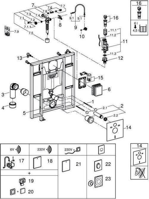 Produktbild Grohe WC-Element RAPID SL behindertengerecht Spülkasten GD 2