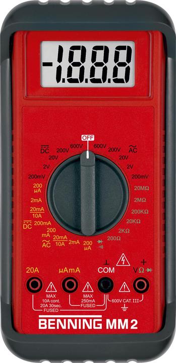 Produktbild Benning Hand-Multimeter digital MM 2 K (CAT III 600V)