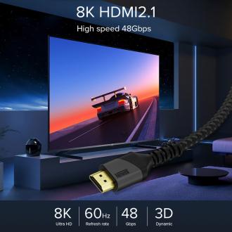 Image du produit Newell Câble HDMI - HDMI 2.1, 8K 60 Hz - 2 m, graphite (2 m, HDMI)