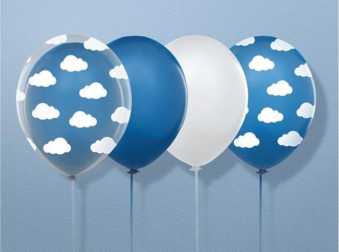 Actual product image Partydeco Balloons clouds blue/white Ø 30 cm, 6 pieces (6 x)