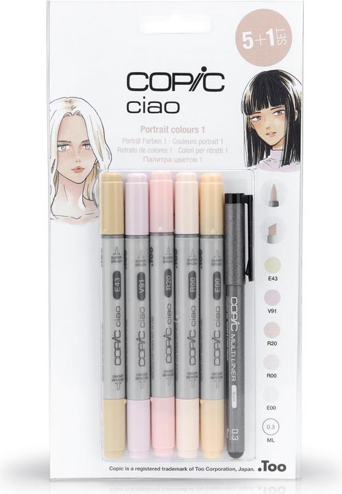 Actual product image Copic Skin tones (Grey, 3 mm, 6 x)