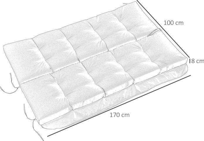 Produktbild Swisshandel24 Auflagen-Set für Hollywoodschaukel 170 cm Dunkelgrau (170 x 100 x 8 cm)