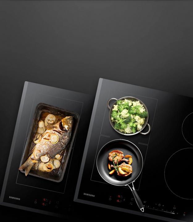 Image du produit Samsung NZ64N9777BK/E1 Induction, 60cm, 15 Puissances, Virtual Flame, Ice Blue
