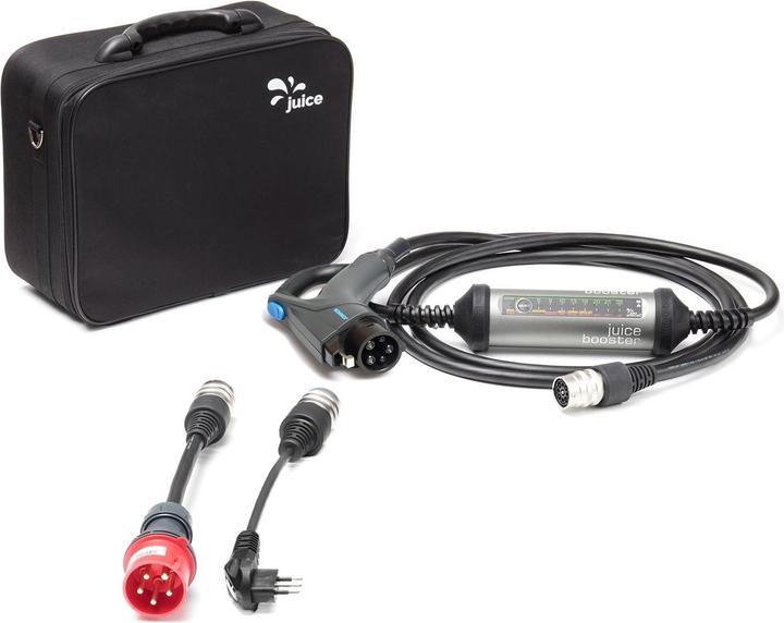 Sac JUICE BOOSTER 2, JUICE CONNECTOR Adaptateur T13 230 V (CH), Station de charge mobile JUICE BOOSTER 2, JUICE CONNECTOR Adaptateur CEE32 400 V