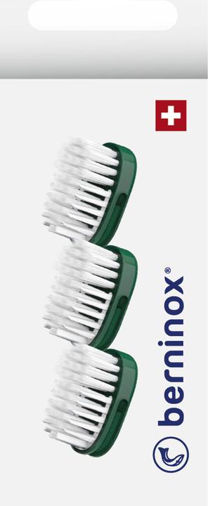Actual product image Berninox Ersatz-Zahnbürstenköpfe atlantikgrün medium 3 Stk (3 x)