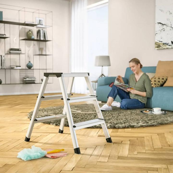 Actual product image Hailo D60 StandardLine, aluminium stepladder, 2x3 steps (Stile, 68 cm)
