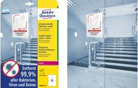Image du produit Avery AVZ L8003-10 Étiquettes antimicrobiennes 105x148mm blanc