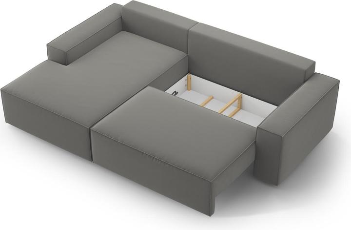 Image du produit Micadoni Canapé D'Angle Gauche Velours Convertible Avec Coffre De Rangement, "Jodie", 3 Places, 246x151x86 Fa (Canapé d'angle)