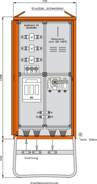 Walther Werke WAL WA0031 Connection cabinet 173 kVA/1 outgoing circuit