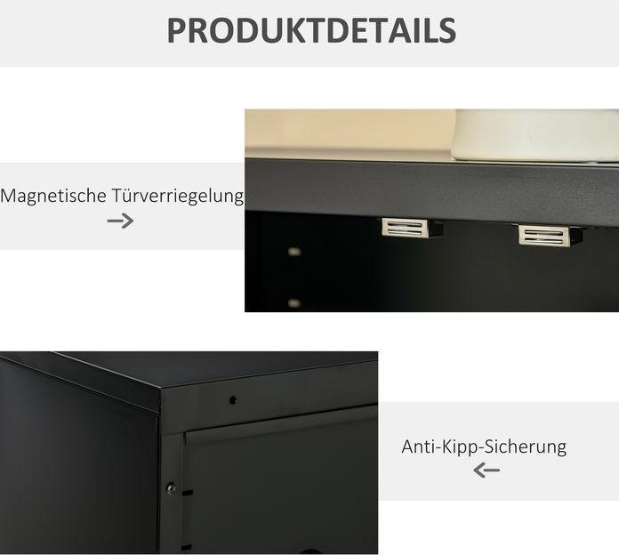 Actual product image Swisshandel24 Sideboard Filing cabinet with louvre doors Wardrobe Storage cabinet with shelves Living room (75 x 33 x 110 cm)