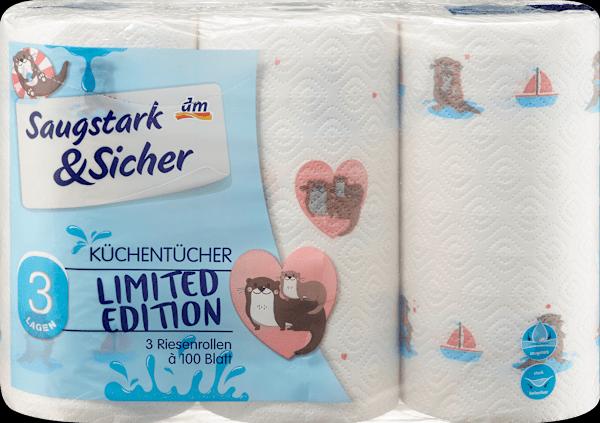 Produktbild dm Saugstark&Sicher Küchenrolle Design 3-lagig (3x100 Blatt)
