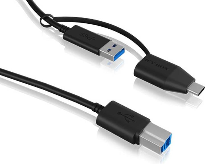 Actual product image Icy Box USB Adapter IcyBox USB 3.2 Gen 1 Type B to Type A & Type C (1 m, USB 3.2 Gen 1)