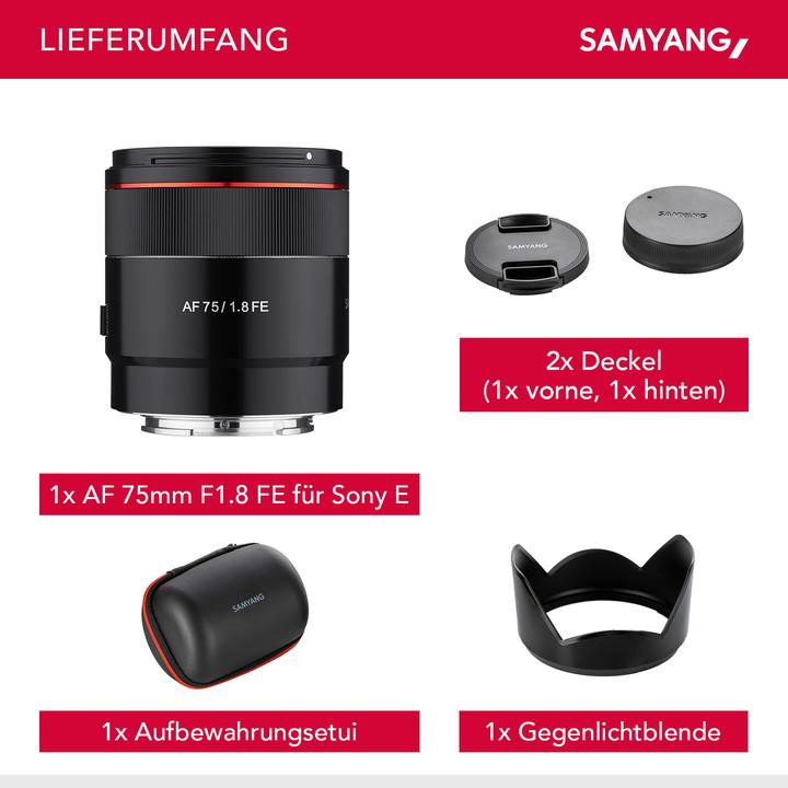Actual product image Samyang AF 75mm f/1.8 FE, Sony E (Sony E, full size)