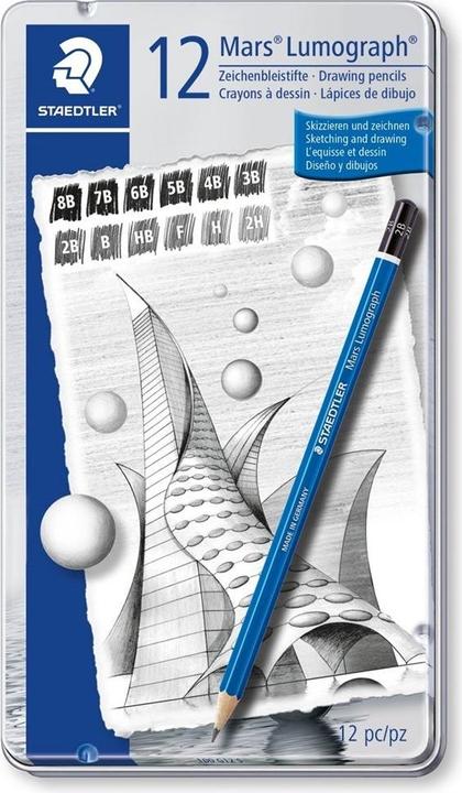 Produktbild Staedtler Mars Lumograph 100 Zeichenbleistifte (2 mm, 8B, 7B, 4B, 3B, 6B, 5B, 2B, 12 x)