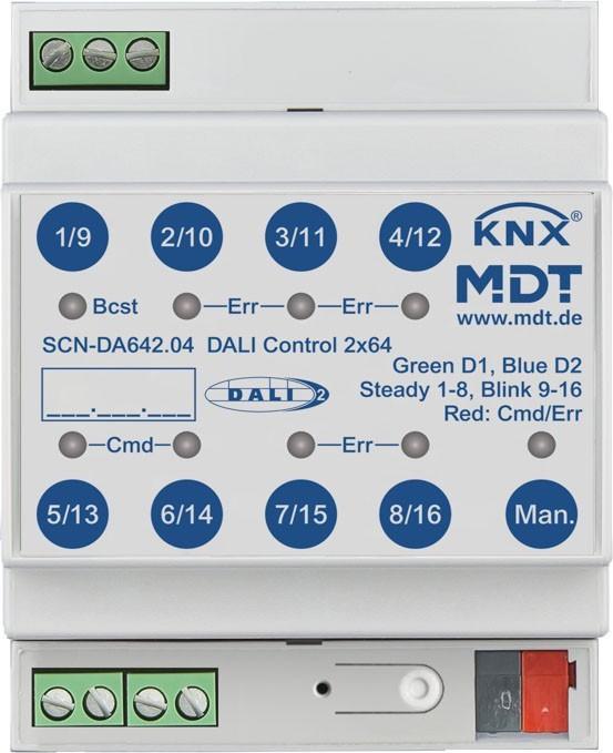 Productafbeelding MDT SCN-DA642.04 DALI-besturing 2x64 gateway, 4TE, REG (SCN-DA642.04)