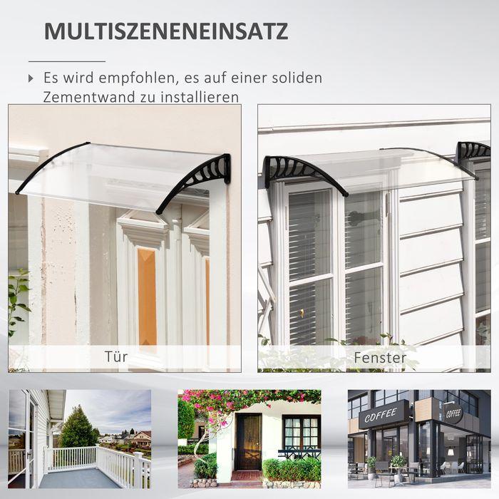 Image du produit Swisshandel24 Vordach für Haustür Überdachung 89 x 122 cm Haustürdach aus Polycarbonat, Weiss