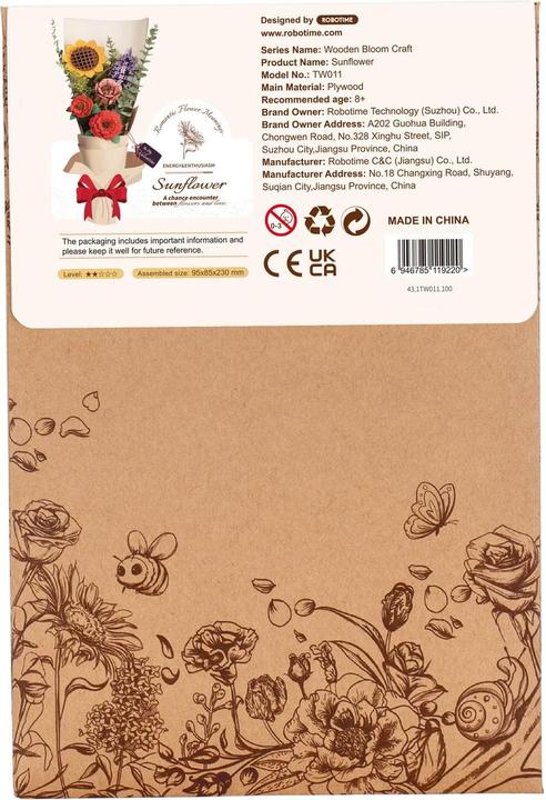 Image du produit Robotime Tournesol - Fleur en bois en kit