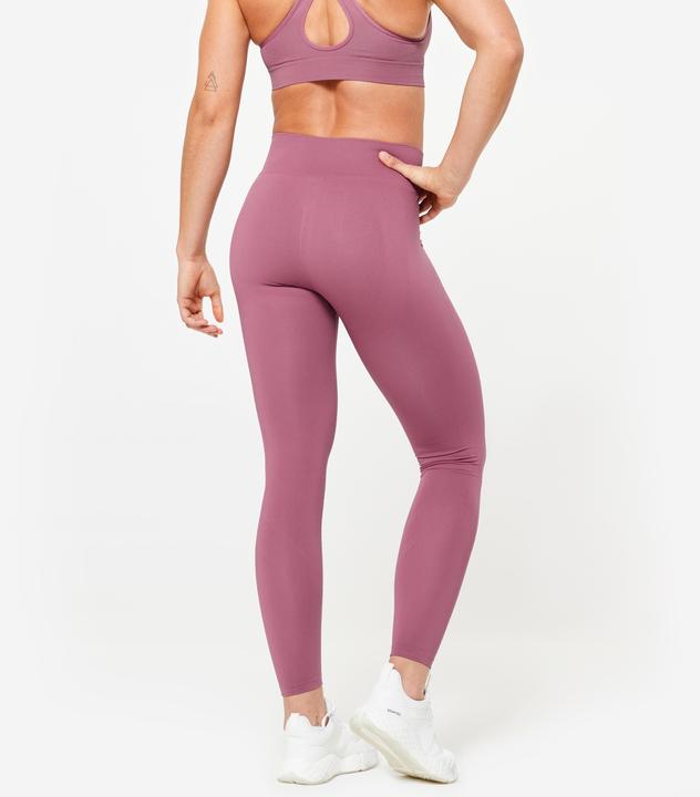 Produktbild Domyos Sportleggings Damen hoher Taillenbund Push-up - lila (L)