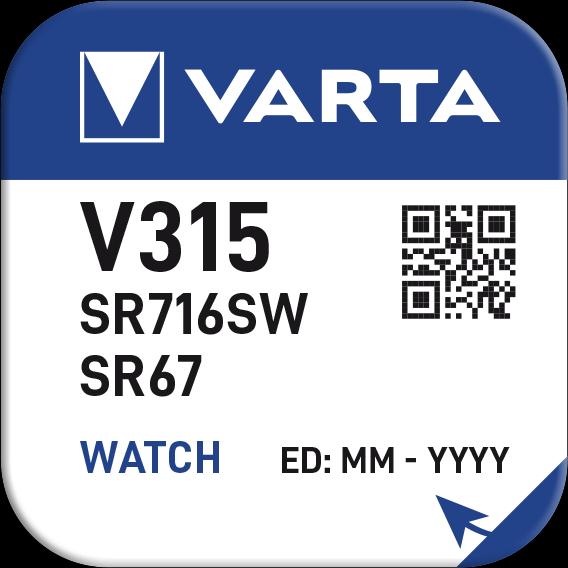 Actual product image Varta V315 / SR716SW - 10 Uhrenbatterien (10 pcs., SR67, 20 mAh)