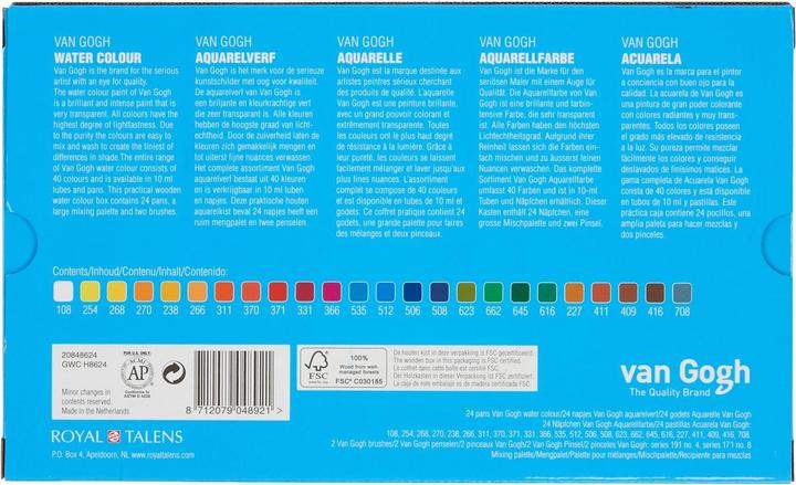 Produktbild Van Gogh Aquarellfarbe Malkasten (Mehrfarbig, 24 ml)