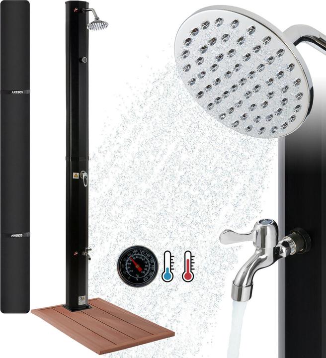 Produktbild Arebos Solardusche mit Bodenplatte