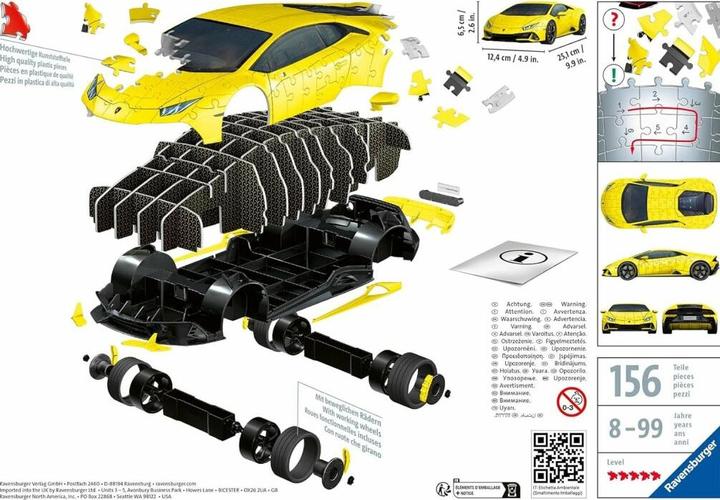 Produktbild Ravensburger Lamborghini Huracán EVO - Giallo (156 Teile)