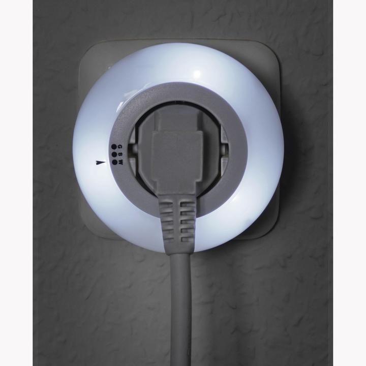 Produktbild Hama LED-Nachtlicht Circle Colour mit integr. Steckdose, Lichtsensor, 3 Farben