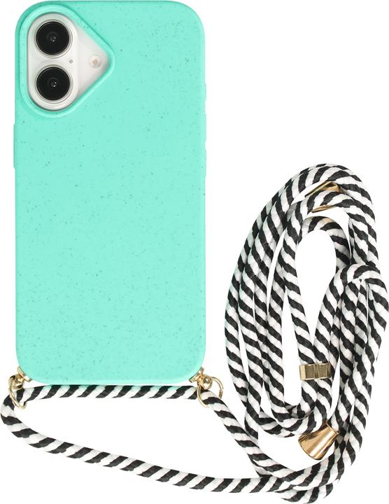 Produktbild PhoneLook Hülle Bio Eco-Friendly Vegan mit Handykette Necklace Türkis (Apple iPhone 16)