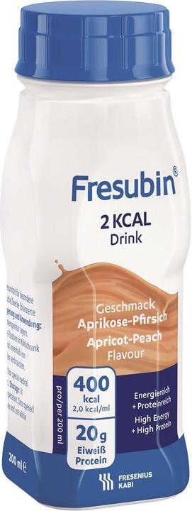 Produktbild Fresubin 2 kcal Drink Aprikose-Pfirsich, 4 x 200 ml (4 Stück, Flüssigkeit, 978 g)