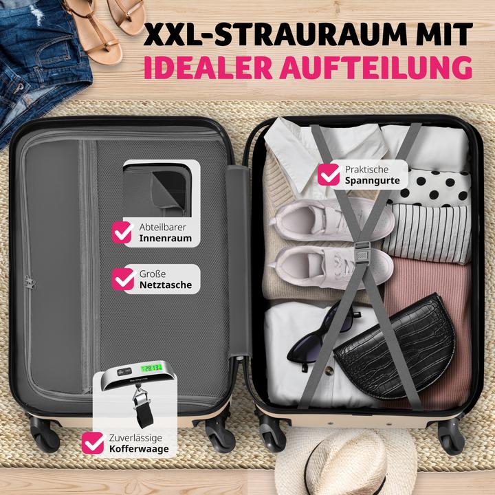 Produktbild tectake 3er Kofferset Talia mit Kofferwaage und Kofferanhänger (93 l, L (90 - 115l))