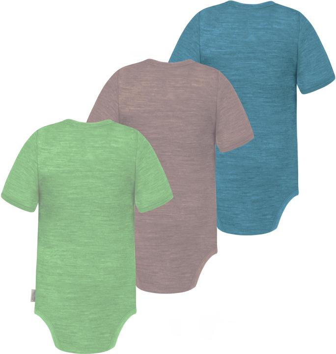Actual product image Normani Set of 3 baby merino bodysuit short sleeves "Tauranga" - 9295 (80)