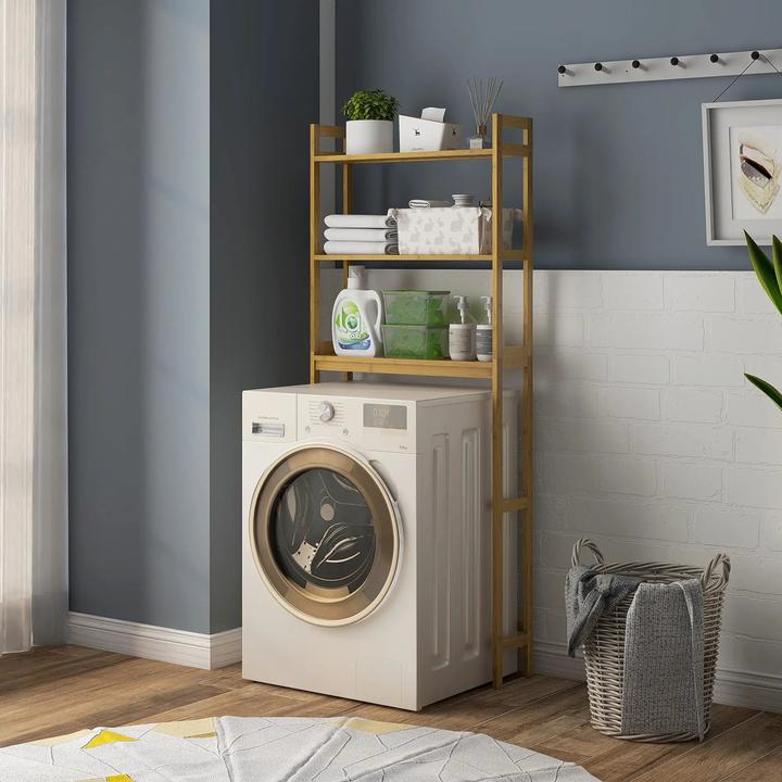 Image du produit Kleankin Étagère de salle de bain à 3 niveaux (68 x 20 x 165 cm)