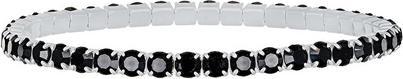 Actual product image Crystalp Elastic Tennis Bracelet With Black Crystals Aura 22270.Jet.E