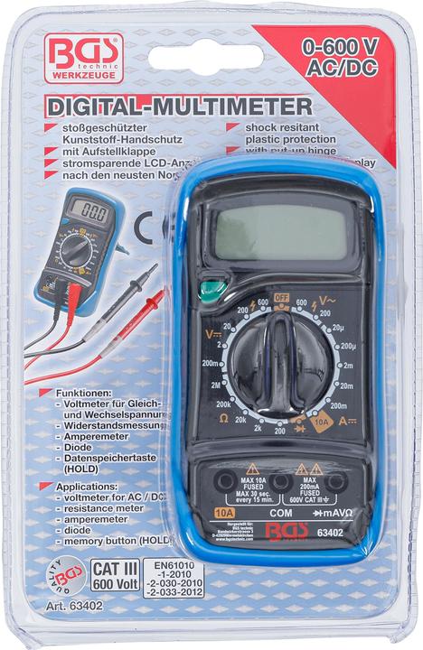 Image du produit BGS Multimètre numérique 3 1/2 chiffres (CAT II)